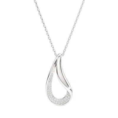 Swarovski Classica 펜던트, 라운드 컷, 롱, 화이트, 스털링 실버