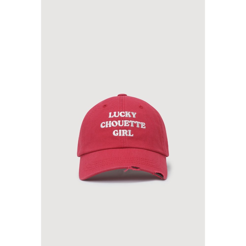롯데면세점 [럭키슈에뜨] Lettering Embroidery Washing Ball Cap (red)