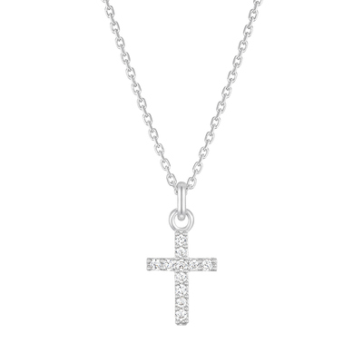 [오마이걸 유빈 착용][sv925] cubic cross necklace : White
