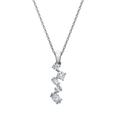 Galaxy 펜던트, 랩 그로운 다이아몬드 0.9ct tw, 믹스 컷, 18K 화이트 골드