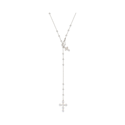 Double-crossed Pearl Long Necklace