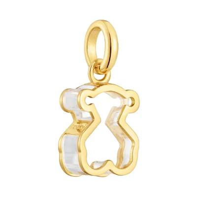 Pendant with 18K gold vermeil and white acrylic glass Galaxy