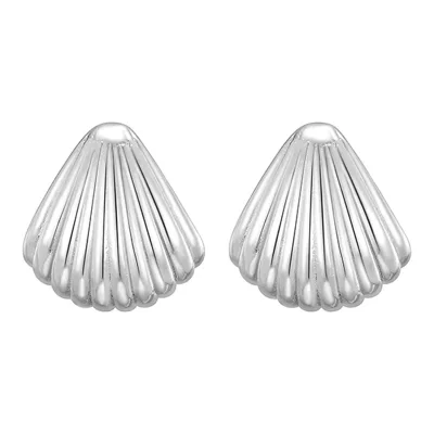 overlap shell stud earrings