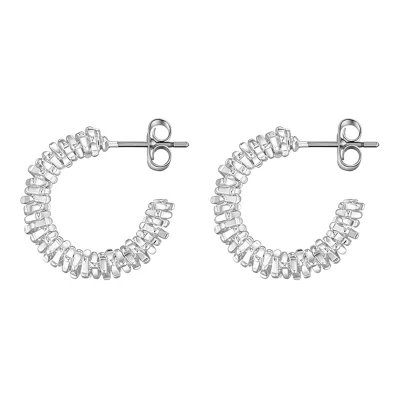 sparkling texture hoop earrings