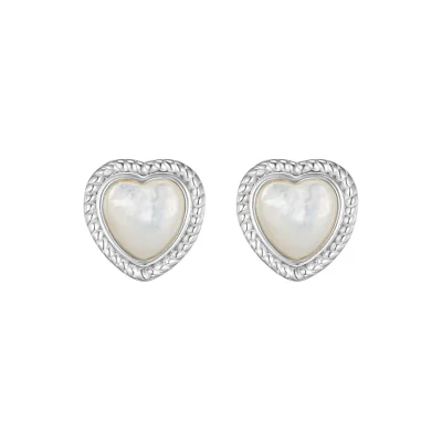 [면세단독][sv925] mother-of-pearl heart earrings