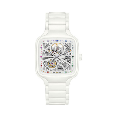 True Square Automatic Open Heart 하이테크 세라믹 시계 R27073712