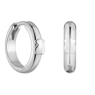 12 mm silver Hoop earrings with bear TOUS Basics