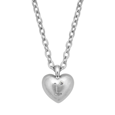 Apple heart surgical steel necklace