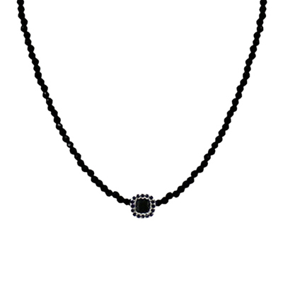 antique black cubic necklace