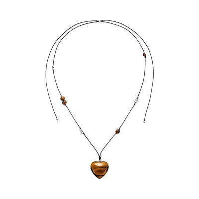 tiger eye heart pendant necklace