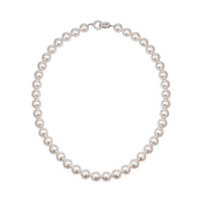 SILVER PEARL NECKLACE(10MM)