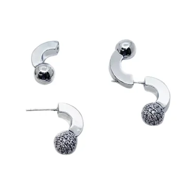 SHINE LOVE BALL EARRING SILVER