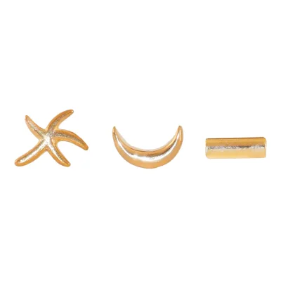 14k 골드필드 실버 문라이트 귀걸이 3P set