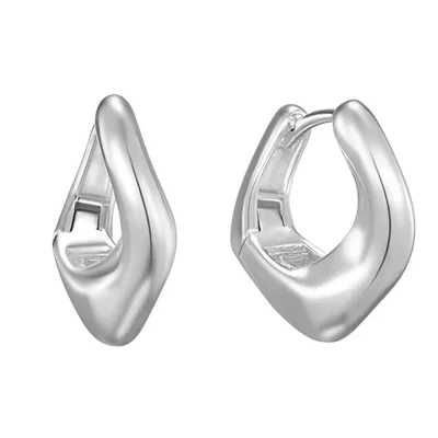 sculpt line one-touch earring :White