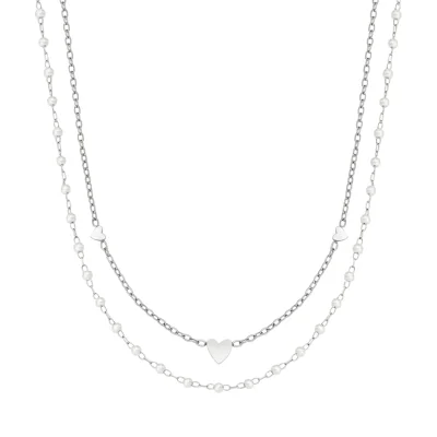kissed pearl layered necklace set